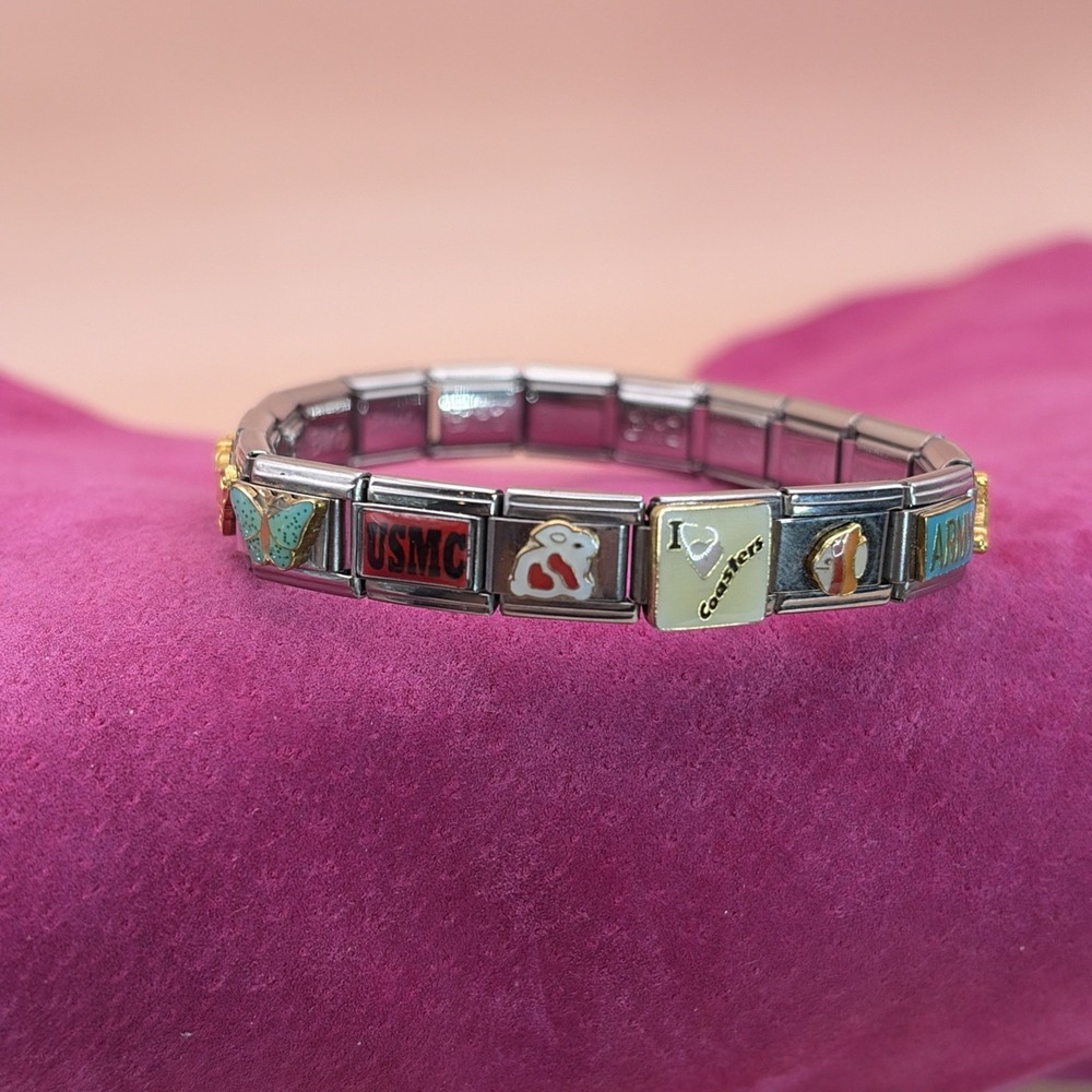 READY TO WEAR Italian Charm Bracelet with 18‎ Mixed Vintage Charms – Unique Gift